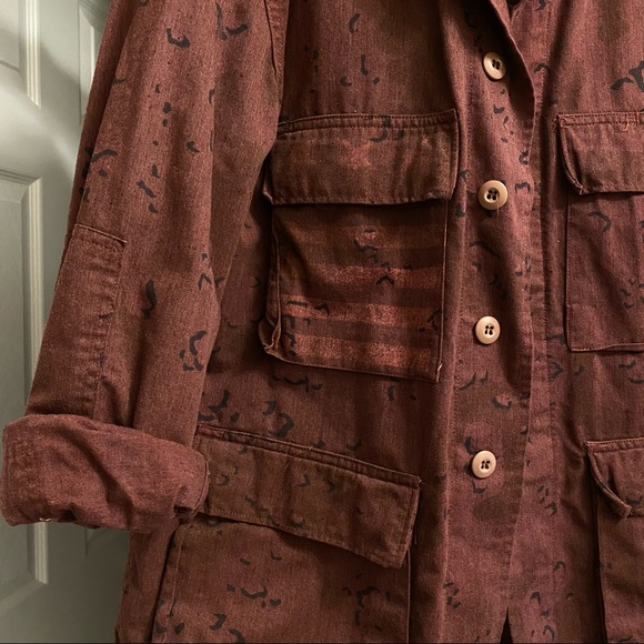 Vintage Maroon Military Jacket - Picture 6 of 11